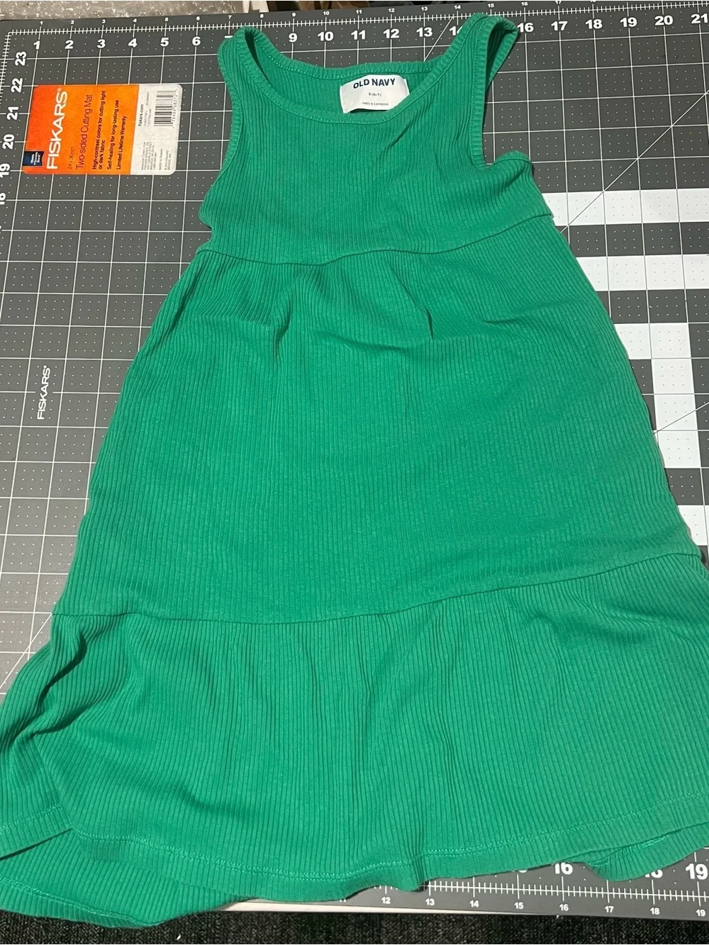 Old Navy Girls' Green Ribbed Tank Dress